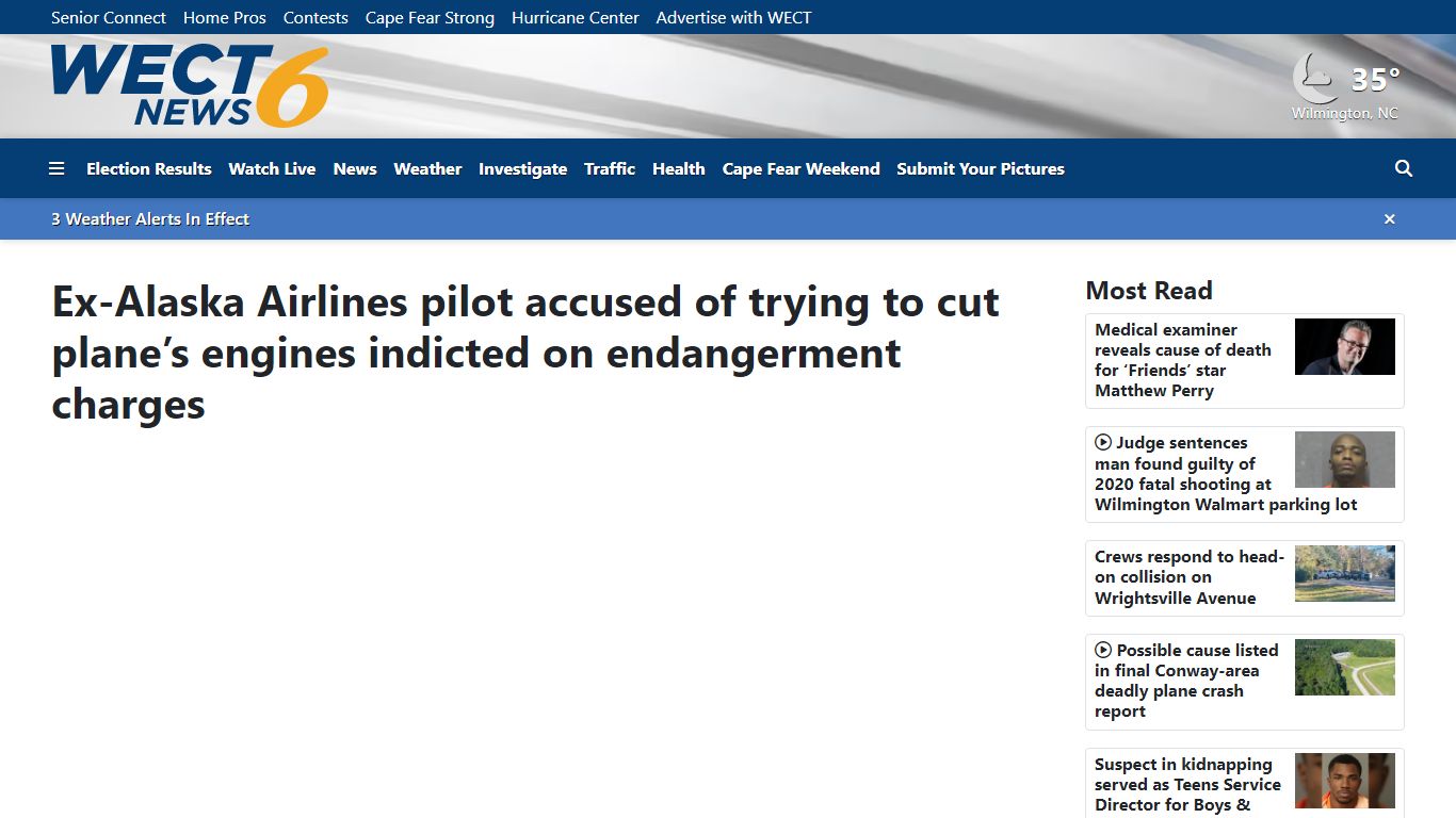 Ex-Alaska Airlines pilot accused of trying to cut plane’s ... - WECT TV6