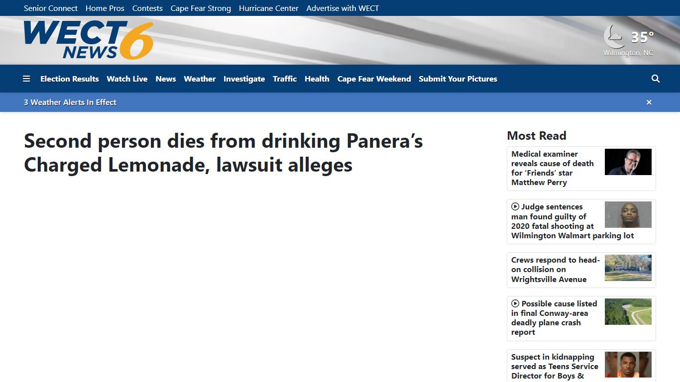 Second person dies from drinking Panera’s Charged Lemonade ... - WECT TV6